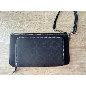 Nine West Black Jacquard Wristlet